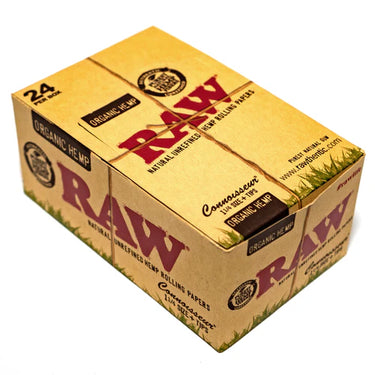 RAW Organic Hemp Rolling Papers Connoisseur 1 1/4 Size 50ct (24Pck)