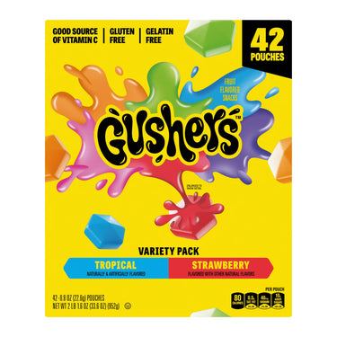 Gushers Fruit Flavored Variety 0.8 OZ 42ct (1Box)