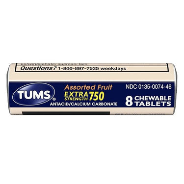 Tums Extra Strength Antacid Chewable Tablets Assorted Fruit 8ct (12pck)