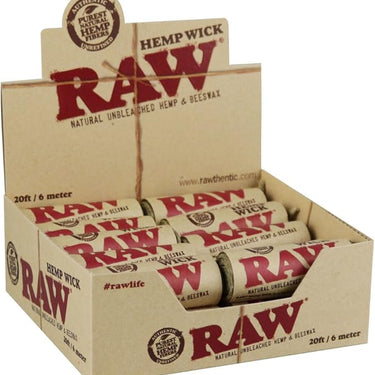 RAW Natural Hemp Wick Rolls 6 meter 20ct (1Pck)