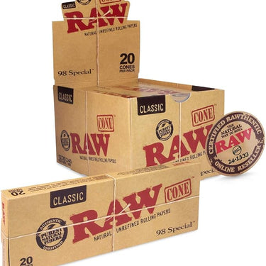RAW Cones Classic 98 Special Size 20ct (12Pck)