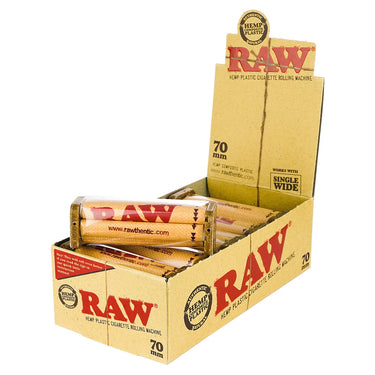 RAW HEMP PLASTIC CIGARETTE ROLLING MACHINE - 70MM -(12Pck)