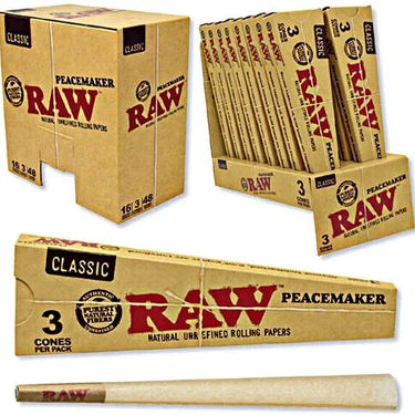 RAW Classic Pre- roll Cone Peacemaker 3ct (16Pck)