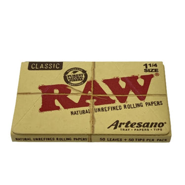 RAW Classic Artesano Natural Rolling papers Size 1 1/4  15ct (1Pck)