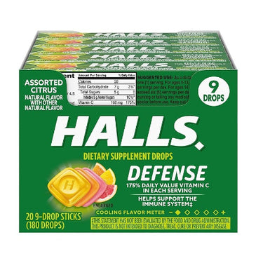 Halls Defense Vitamin C Lime 9ct (20pck)