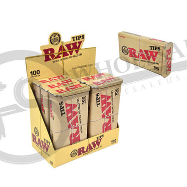 RAW Authentic PRE-ROLLED TIP 100CT (6Pck)