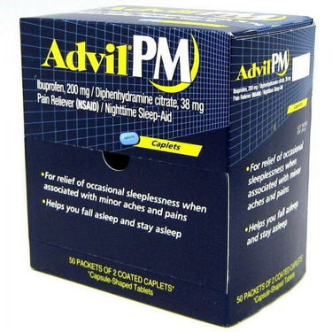 Advil PM Pain Reliever and Sleep Aid 200Mg Ibuprofen 2ct (50pck)