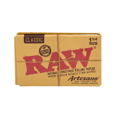 RAW Classic Artesano Natural Rolling papers Size 1 1/4  15ct (1Pck)