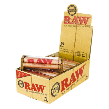 RAW HEMP PLASTIC CIGARETTE ROLLING MACHINE - 70MM -(12Pck)