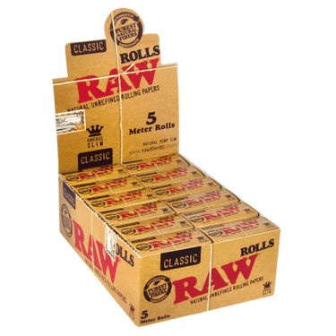 RAW Classic Rolls Classic King Size Slim - 5 Meter- 24ct (1Pck)